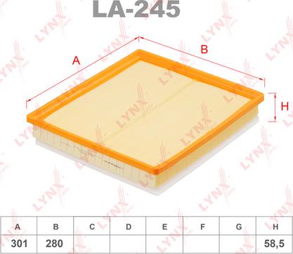 LYNXauto LA-245 - Gaisa filtrs ps1.lv