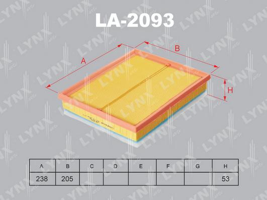 LYNXauto LA-2093 - Gaisa filtrs ps1.lv