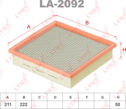 LYNXauto LA-2092 - Gaisa filtrs ps1.lv