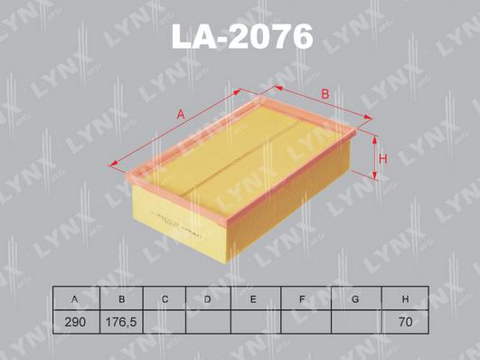 LYNXauto LA-2076 - Gaisa filtrs ps1.lv