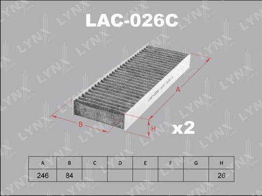 LYNXauto LAC-026C - Filtrs, Salona telpas gaiss ps1.lv