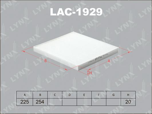LYNXauto LAC-1929 - Filtrs, Salona telpas gaiss ps1.lv