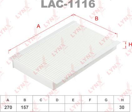 LYNXauto LAC-1116 - Filtrs, Salona telpas gaiss ps1.lv