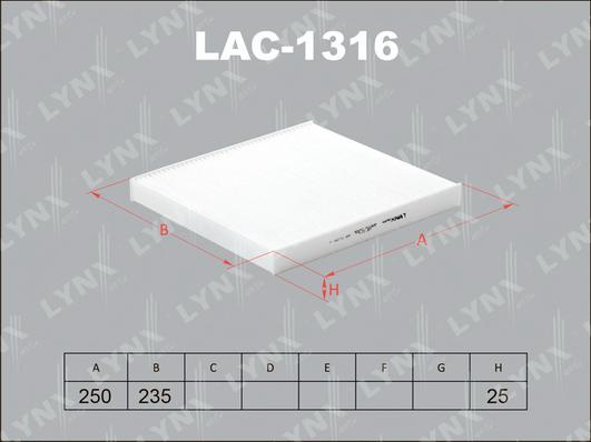 LYNXauto LAC-1316 - Filtrs, Salona telpas gaiss ps1.lv