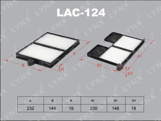 LYNXauto LAC-124 - Filtrs, Salona telpas gaiss ps1.lv