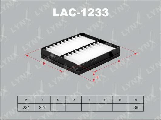 LYNXauto LAC-1233 - Filtrs, Salona telpas gaiss ps1.lv