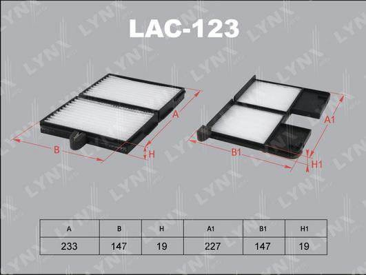 LYNXauto LAC-123 - Filtrs, Salona telpas gaiss ps1.lv