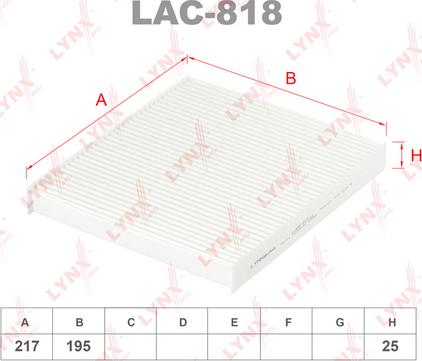 LYNXauto LAC-818 - Filtrs, Salona telpas gaiss ps1.lv