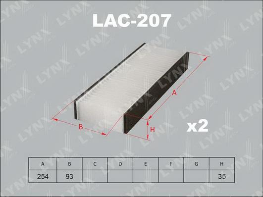 LYNXauto LAC-207 - Filtrs, Salona telpas gaiss ps1.lv