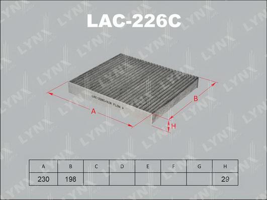 LYNXauto LAC-226C - Filtrs, Salona telpas gaiss ps1.lv