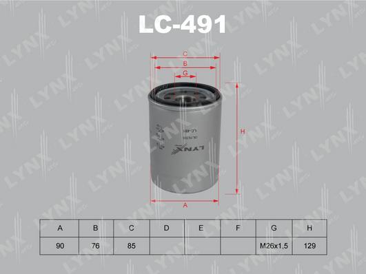 LYNXauto LC-491 - Eļļas filtrs ps1.lv