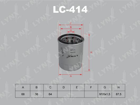 LYNXauto LC-414 - Eļļas filtrs ps1.lv