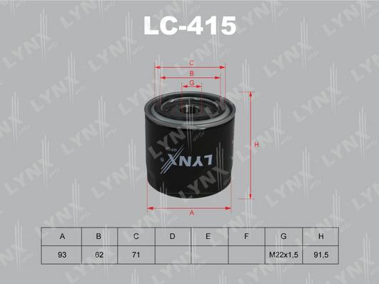 LYNXauto LC-415 - Eļļas filtrs ps1.lv