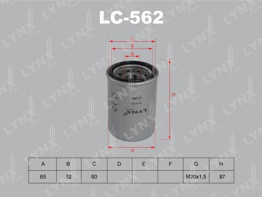 LYNXauto LC-562 - Eļļas filtrs ps1.lv