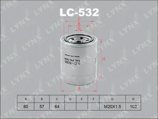 LYNXauto LC-532 - Eļļas filtrs ps1.lv