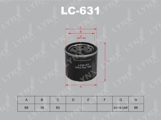 LYNXauto LC-631 - Eļļas filtrs ps1.lv