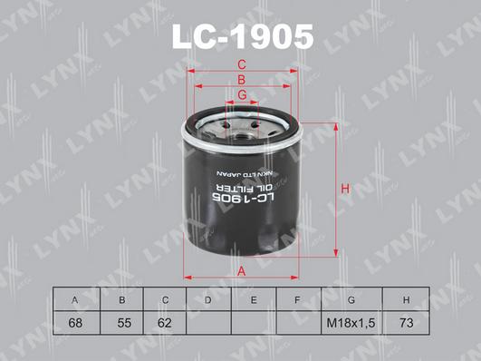 LYNXauto LC-1905 - Eļļas filtrs ps1.lv