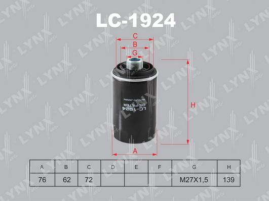 LYNXauto LC-1924 - Eļļas filtrs ps1.lv