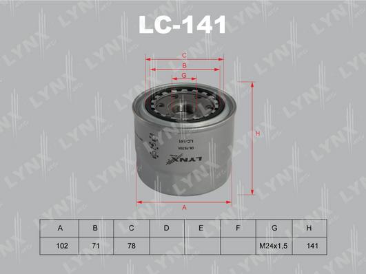 LYNXauto LC-141 - Eļļas filtrs ps1.lv