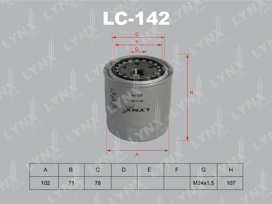 LYNXauto LC-142 - Eļļas filtrs ps1.lv