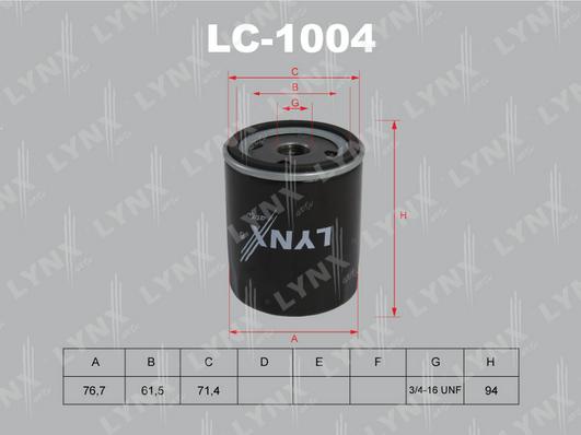 LYNXauto LC-1004 - Eļļas filtrs ps1.lv