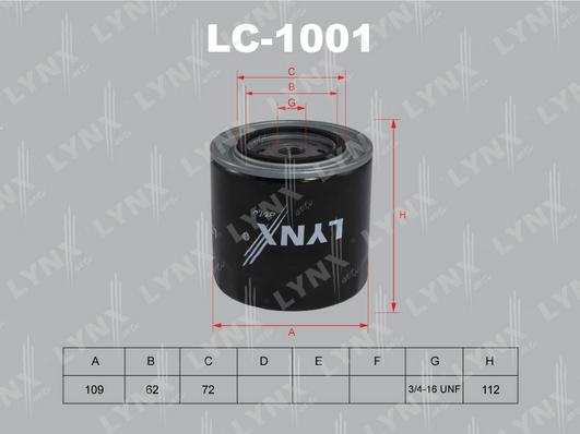 LYNXauto LC-1001 - Eļļas filtrs ps1.lv