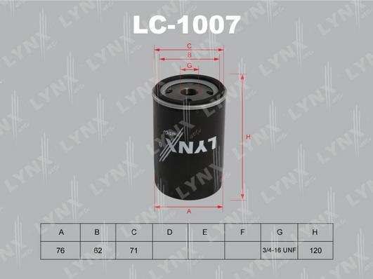 LYNXauto LC-1007 - Eļļas filtrs ps1.lv