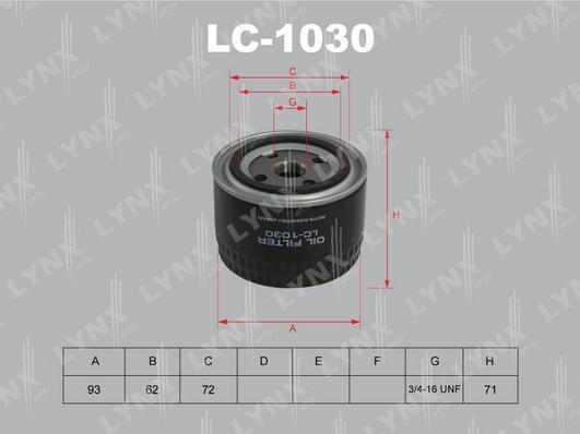 LYNXauto LC-1030 - Eļļas filtrs ps1.lv