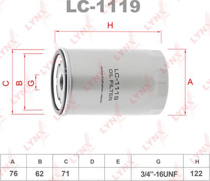 LYNXauto LC-1119 - Eļļas filtrs ps1.lv