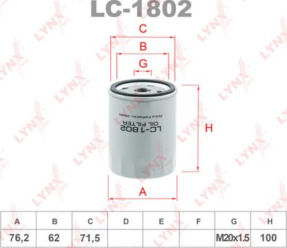 LYNXauto LC-1802 - Eļļas filtrs ps1.lv