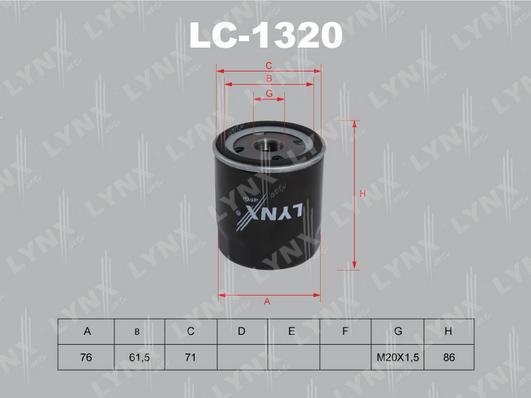 LYNXauto LC-1320 - Eļļas filtrs ps1.lv