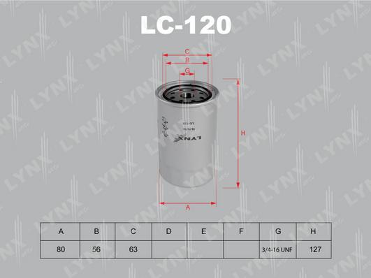 LYNXauto LC-120 - Eļļas filtrs ps1.lv