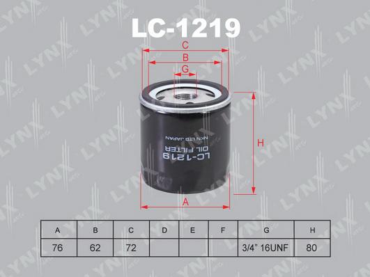 LYNXauto LC-1219 - Eļļas filtrs ps1.lv