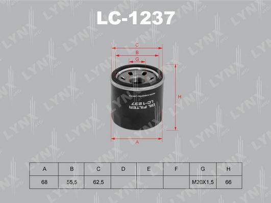 LYNXauto LC-1237 - Eļļas filtrs ps1.lv