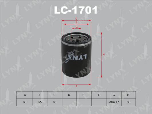 LYNXauto LC-1701 - Eļļas filtrs ps1.lv
