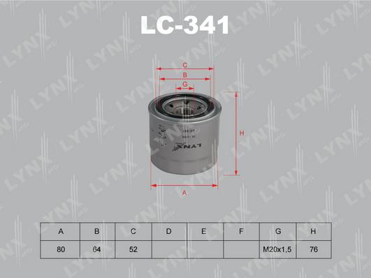 LYNXauto LC-341 - Eļļas filtrs ps1.lv