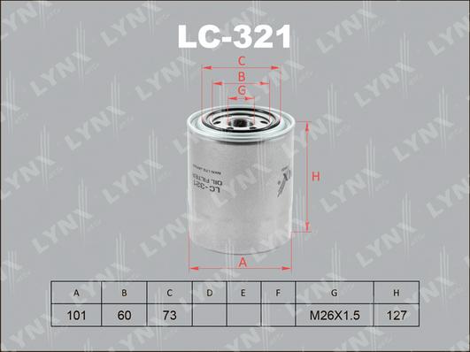 LYNXauto LC-321 - Eļļas filtrs ps1.lv