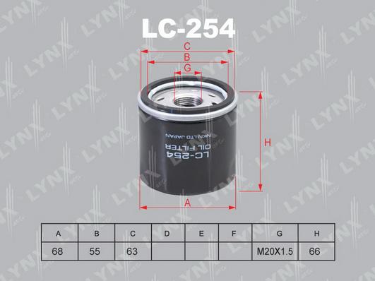 LYNXauto LC-254 - Eļļas filtrs ps1.lv