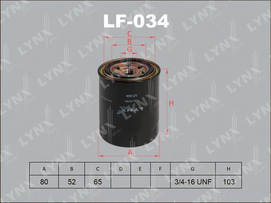 LYNXauto LF-034 - Degvielas filtrs ps1.lv