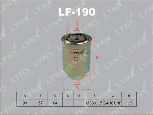 LYNXauto LF-190 - Degvielas filtrs ps1.lv