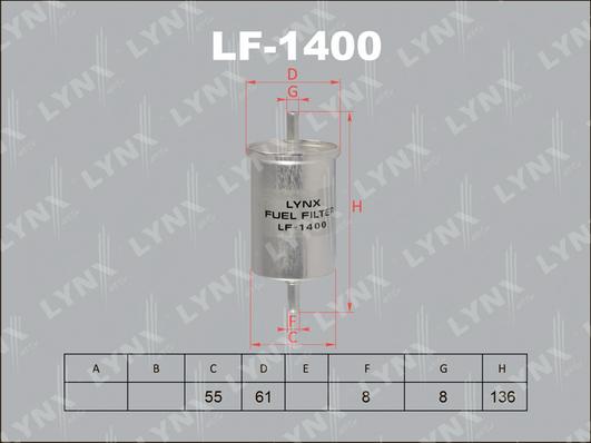 LYNXauto LF-1400 - Degvielas filtrs ps1.lv