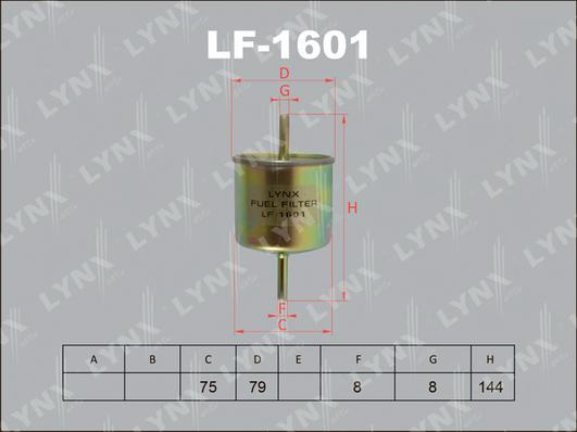 LYNXauto LF-1601 - Degvielas filtrs ps1.lv