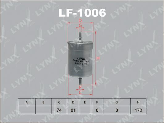 LYNXauto LF-1006 - Degvielas filtrs ps1.lv