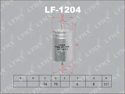 LYNXauto LF-1204 - Degvielas filtrs ps1.lv