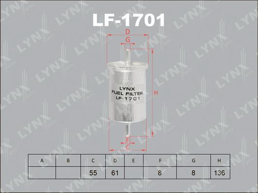 LYNXauto LF-1701 - Degvielas filtrs ps1.lv