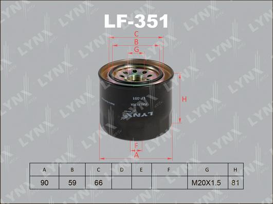 LYNXauto LF-351 - Degvielas filtrs ps1.lv