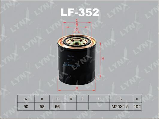 LYNXauto LF-352 - Degvielas filtrs ps1.lv