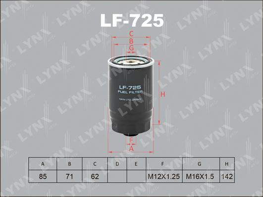 LYNXauto LF-725 - Degvielas filtrs ps1.lv