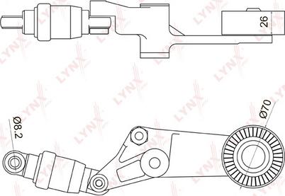 LYNXauto PT-3044 - Siksnas spriegotājs, Ķīļsiksna ps1.lv