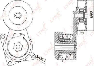 LYNXauto PT-3046 - Siksnas spriegotājs, Ķīļsiksna ps1.lv